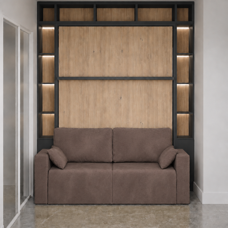 Queen Wall Bed with 2-Seat Sofa