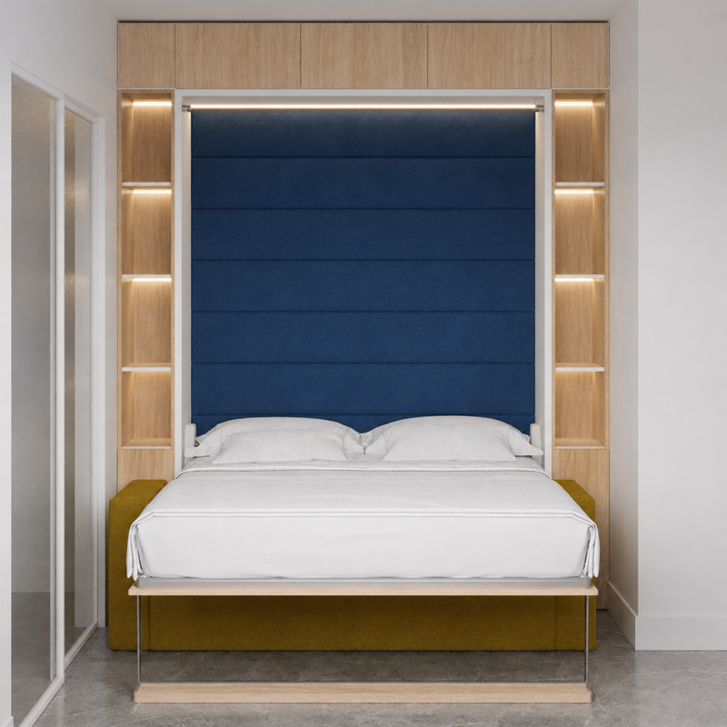 Queen Wall Bed with 2-Seat Sofa