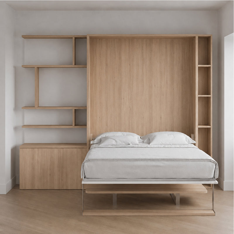 Queen Wall Bed with Desk and Shelving