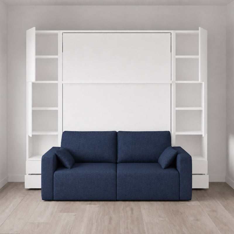 Queen Wall Bed with Sofa and Wardrobe Set