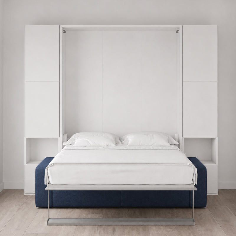 Queen Wall Bed with Sofa and Wardrobe Set