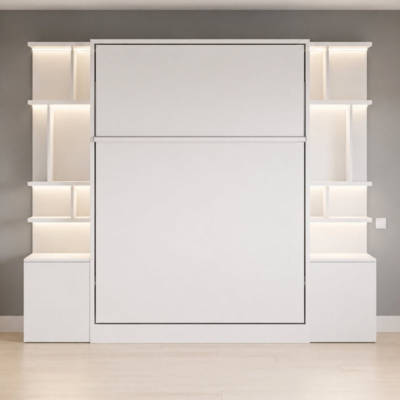 Queen Wall Bed with Side StorageRoyal Bella Queen Wall Bed Storage Set