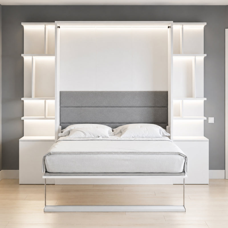 Queen Wall Bed with Side StorageRoyal Bella Queen Wall Bed Storage Set
