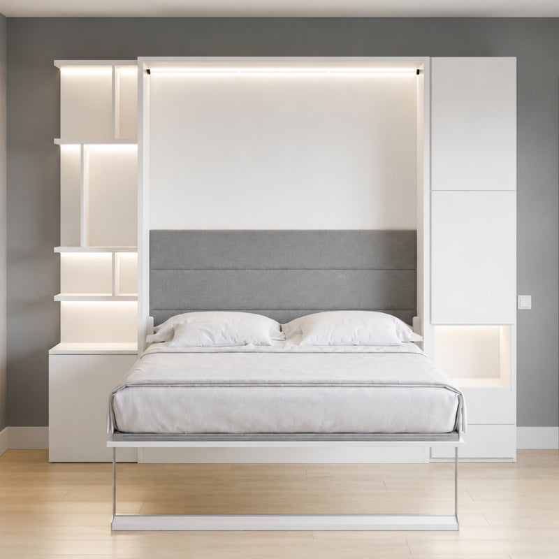 Queen Wall Bed with Side StorageRoyal Bella Queen Wall Bed Storage Set