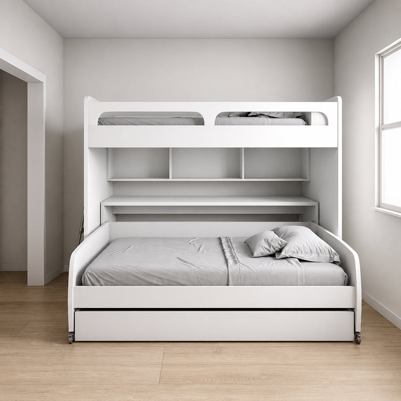 Bunk Bed with Sofa, Desk & Double Sleeping