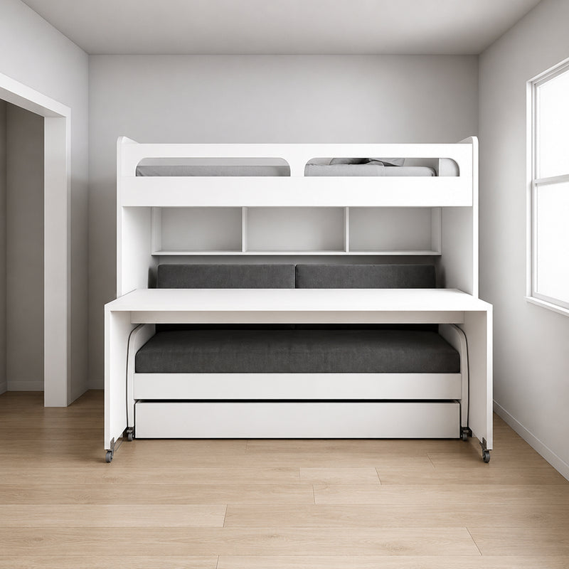 Bunk Bed with Sofa, Desk & Double Sleeping
