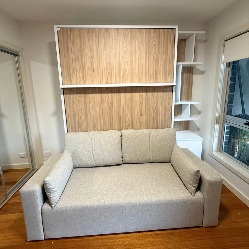 Royal Queen Wall Bed and Bookcase Set