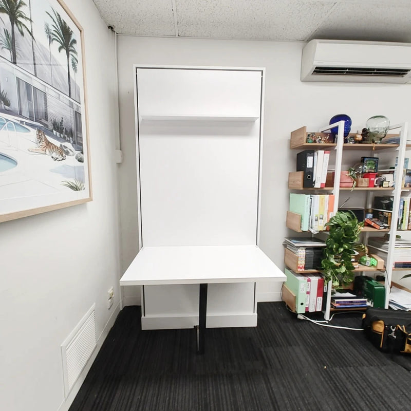 Eco Long Single Murphy Bed with Desk