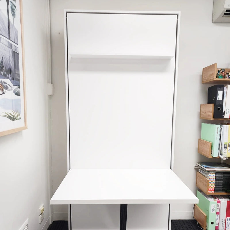 Eco Long Single Murphy Bed with Desk