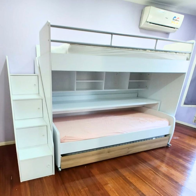Bel Mondo Long Single Loft Bed with Desk Set