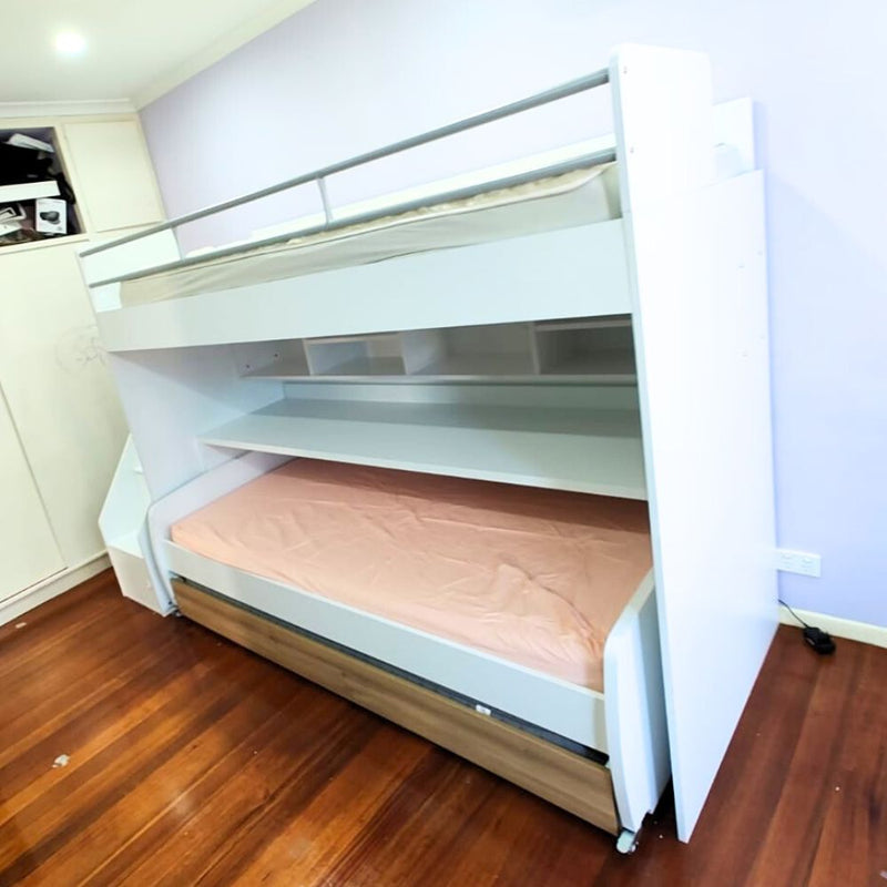 Bel Mondo Long Single Loft Bed with Desk Set