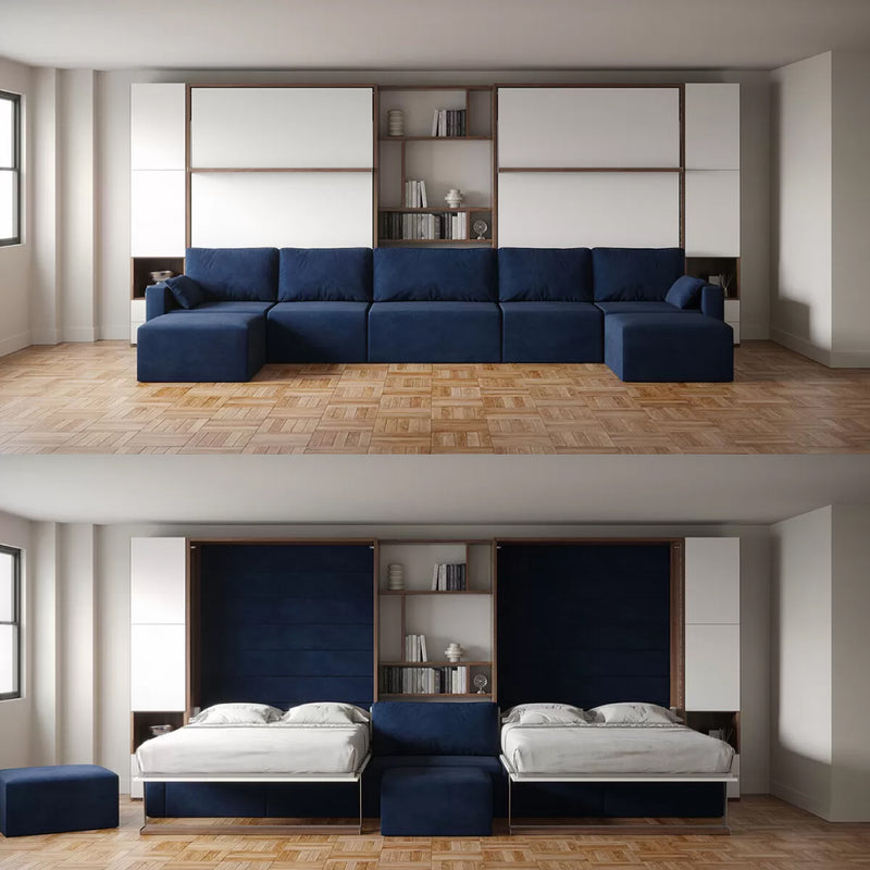 Queen Wall Bed with Modular Sofa