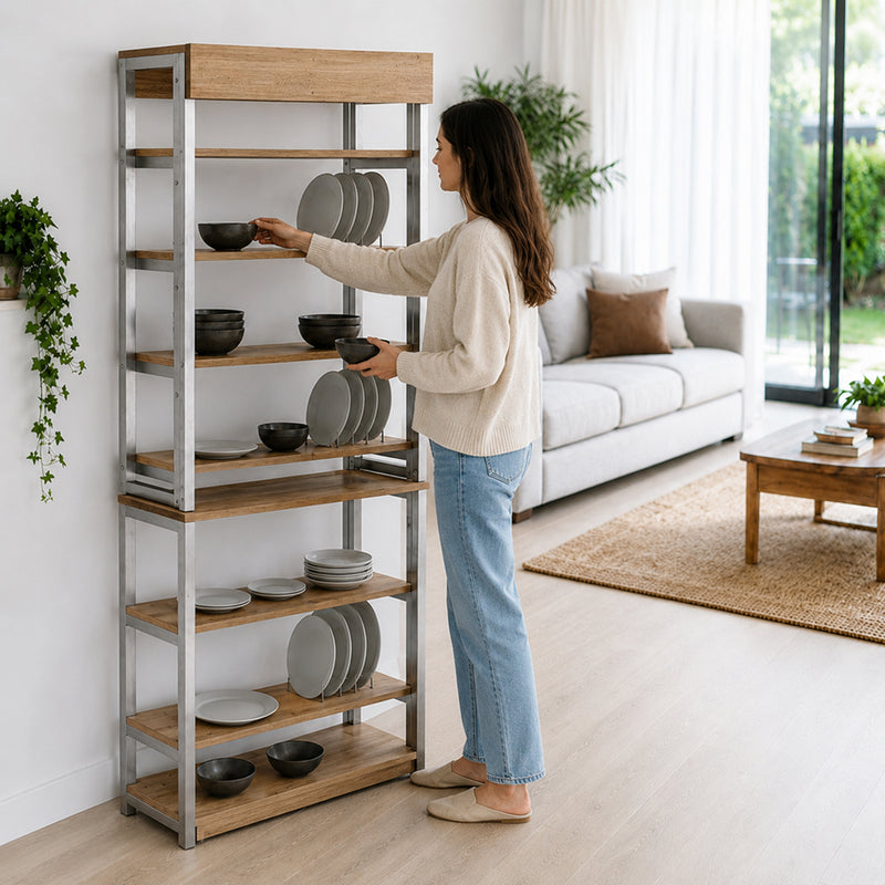Shelving Unit and Dining Table in One